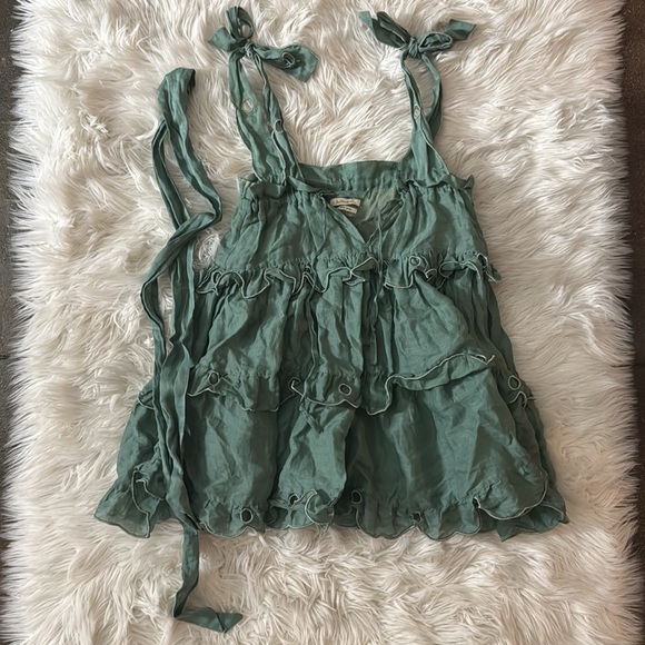 Innika Choo Seafoam Scallop Frill Ruffle Mini Dress 0 - Picture 6 of 6